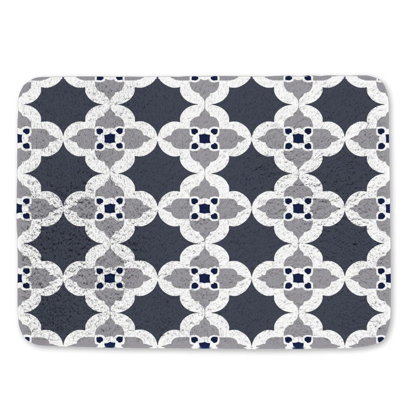 Motif de flocon de neige, tapis de bain, décoration de salle de bain, cristaux bleus, L 17 po x L 24 po