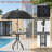 6 Pieces Patio Dining Set With 65″ Umbrella, Outdoor Table And Chairs With 31.5″ Round Glass Table, 4 Folding Textilene Chairs, Patio Dining Set With Steel Frame, For Poolside, Backyard(black)-1803158940