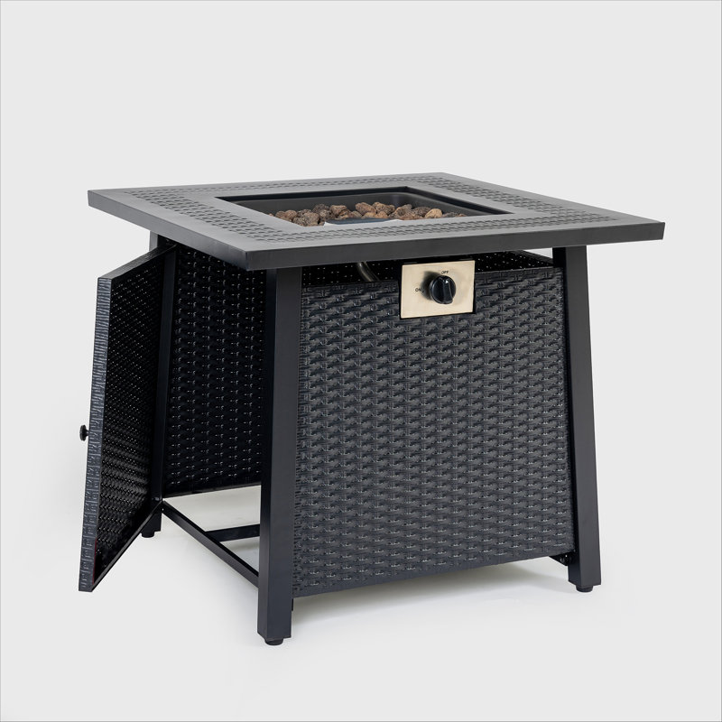 28-inch Iron Square Propane Fire Pit Table