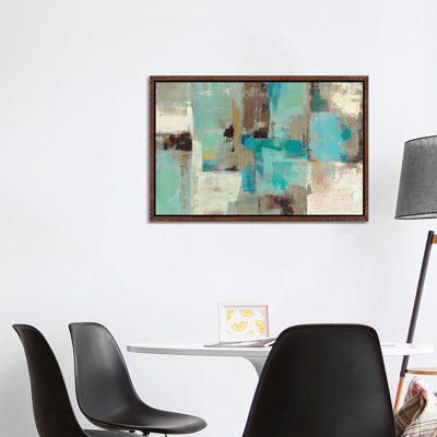 Teal And Aqua Reflections #2 by Silvia Vassileva - Print on Canvas