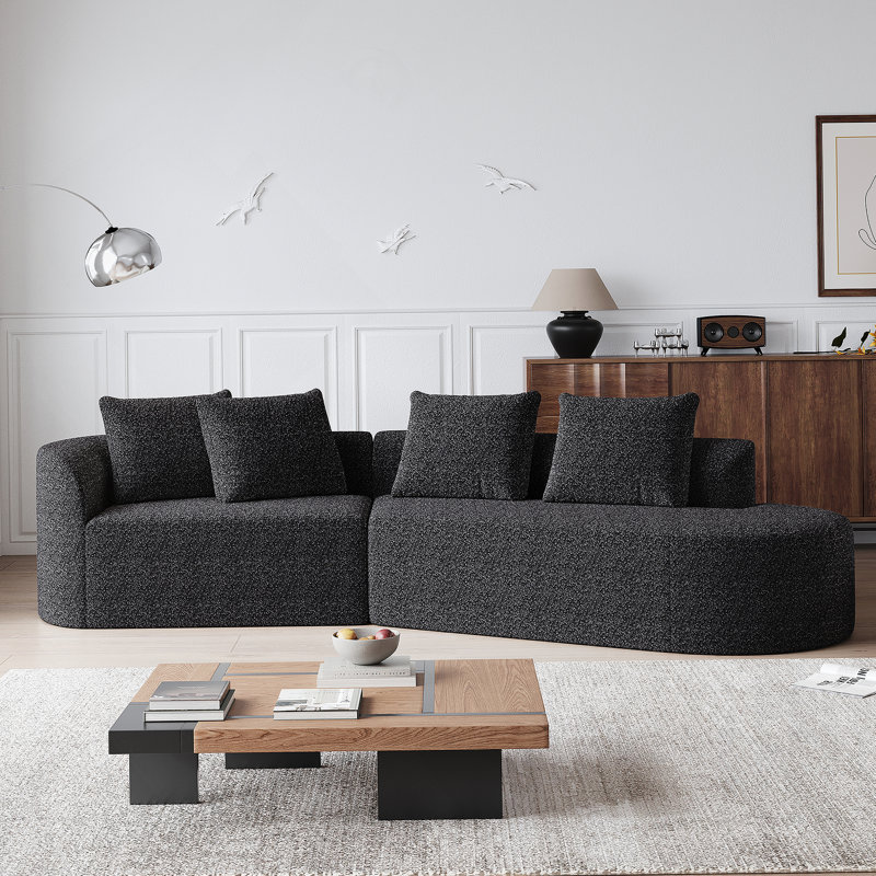 Canapé modulaire surdimensionné et rembourré Modern, Chenille noir
