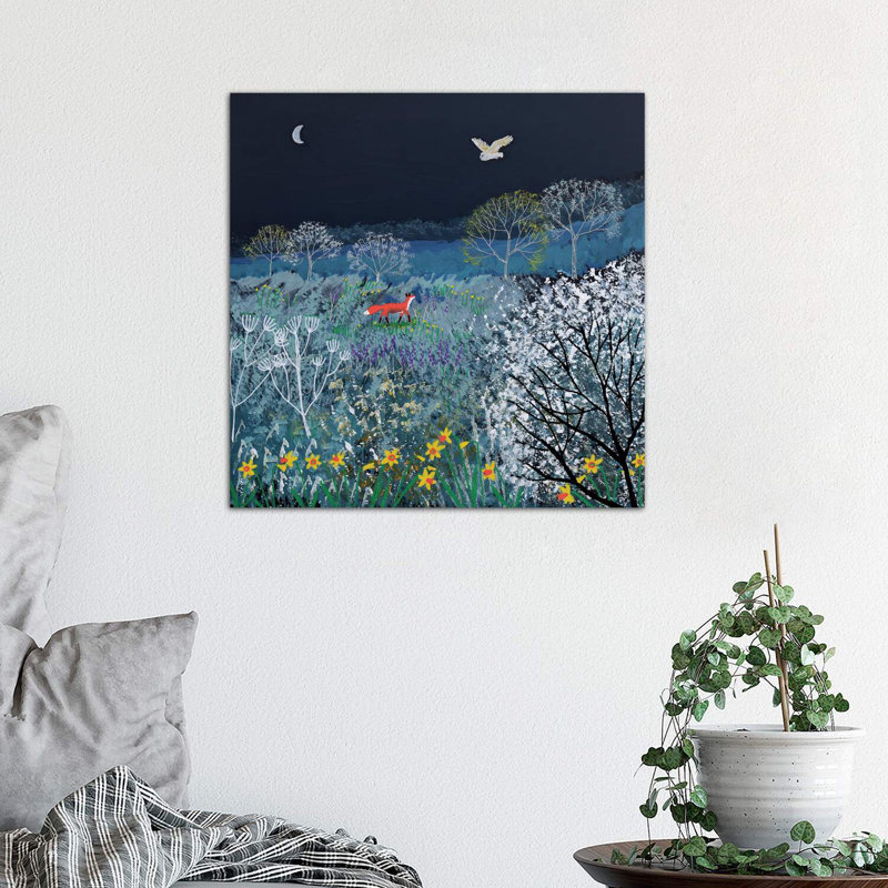 Spring Night by Jo Grundy - Wrapped Canvas Painting, 45.72 cm H x 45.72 cm W x 3.175 cm D