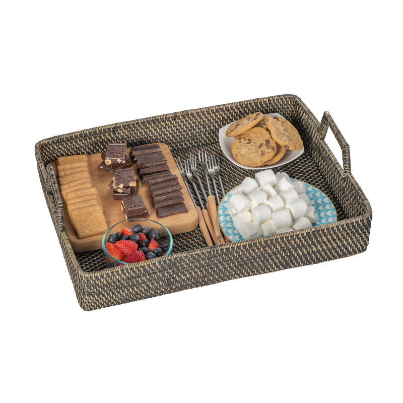 Wicker Tray, Black