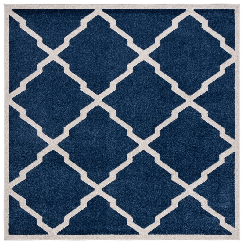 Tapis bleu marine / beige Ammundsen, Carré 7 pi