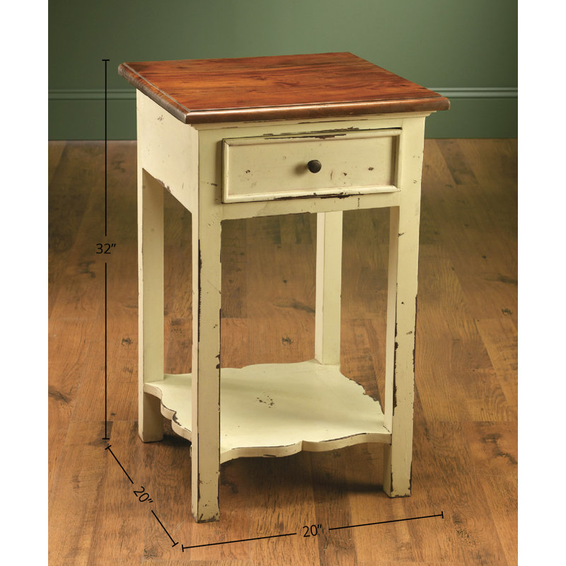 Lynda End Table, Antique White