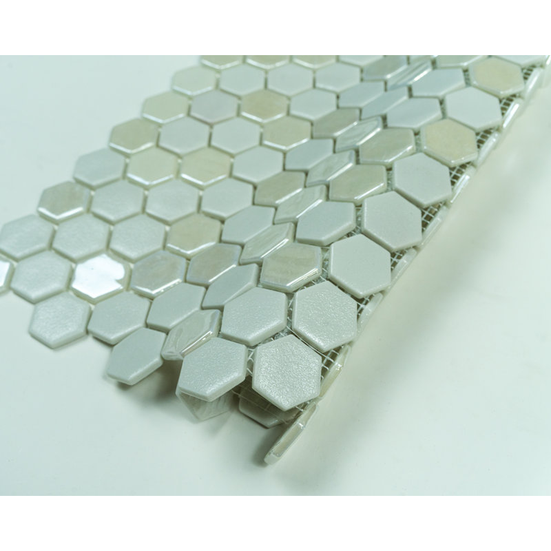 Onix Opalo White 1X1 Hexagon Mosaic (5 Tiles Per Box), White
