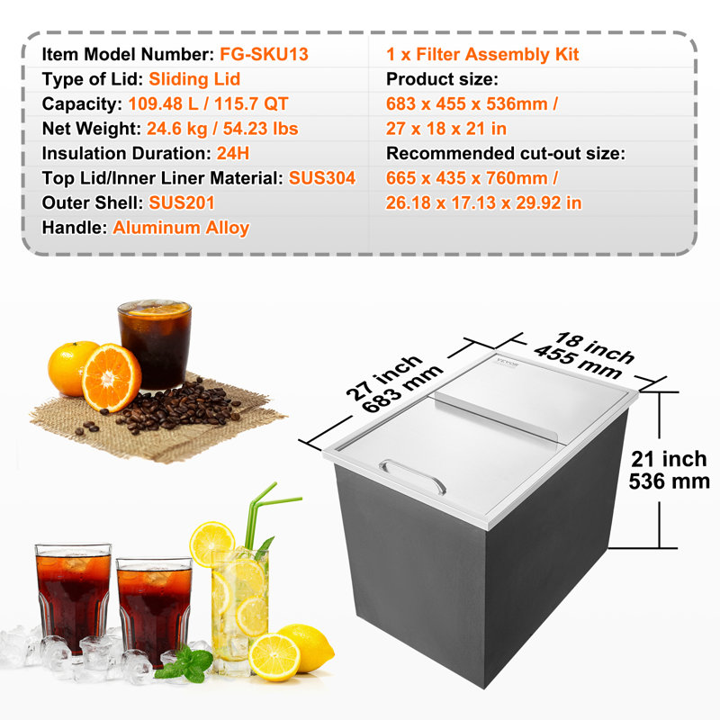 VEVOR 115 Quarts Ice Chest