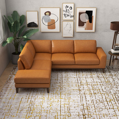 Peterson 97" Wide Genuine Leather Sofa & Chaise