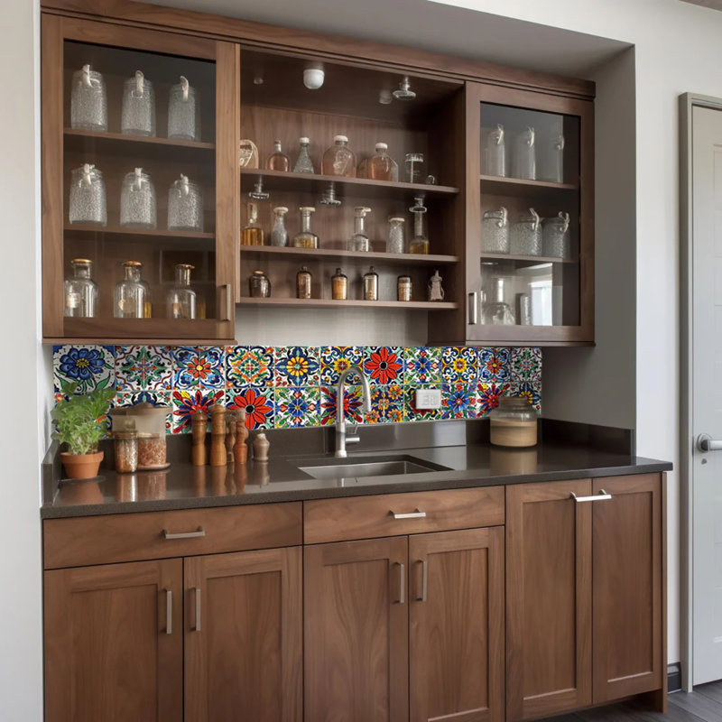 Colorful 4x4-inch Vinyl Peel and Stick Mosaic Tile Set