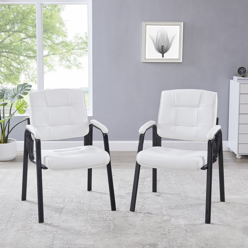 Fauteuil Keymiah, Similicuir blanc