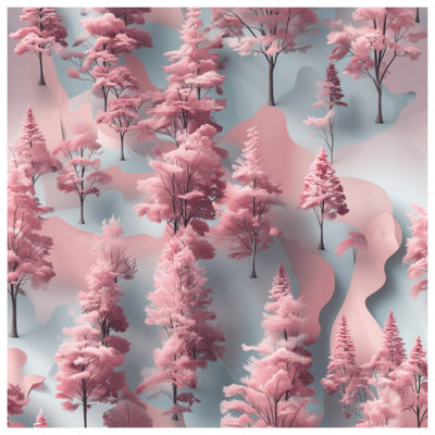 Toile rose dans un paysage de galerie en plusieurs tailles