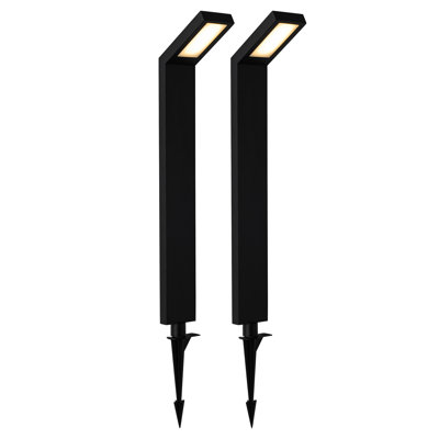Low-voltage Black Aluminum Led Landscape Path Lights With Frosted Glass Shade