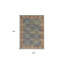 Tapis floral bleu et beige tissé à la main Doletha-519520998