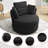 Niama Upholstered Swivel Lounge Armchair With Pillows-1154833259