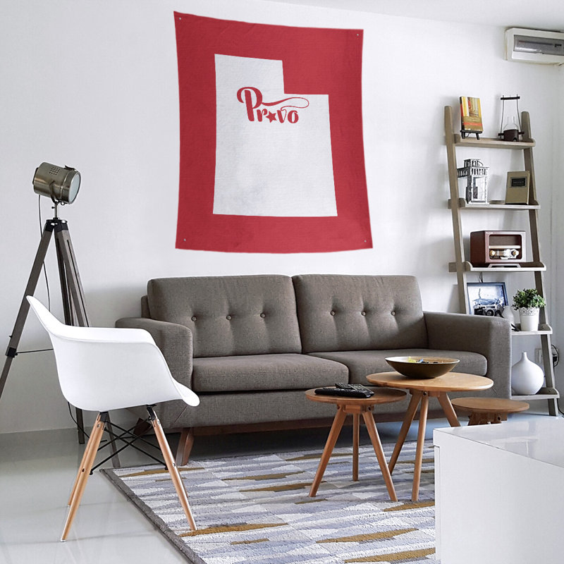 Tapisserie murale Provo Utah, H 80 po x l 68 po, Rouge