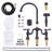 ARCORA Double-Handle High-Arc Widespread Deck Mounted Bridge Kitchen Faucet With Side Spray-111031784