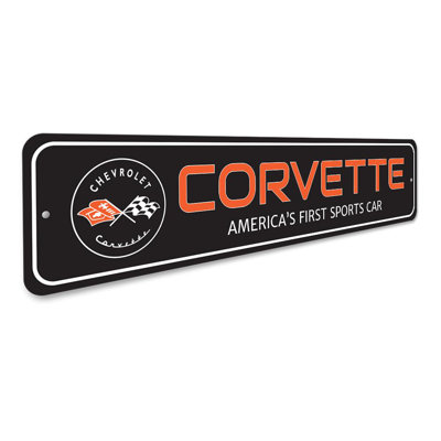 Corvette Sports Car Aluminum Sign