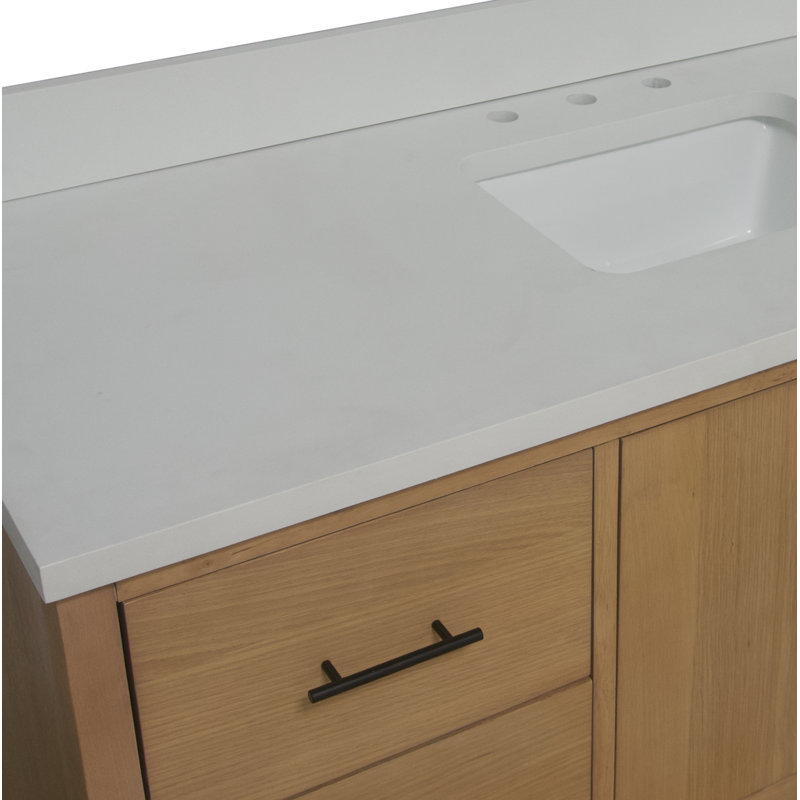 Ensemble de meuble-lavabo simple 60 po Kiara, Blond, Blanc mat