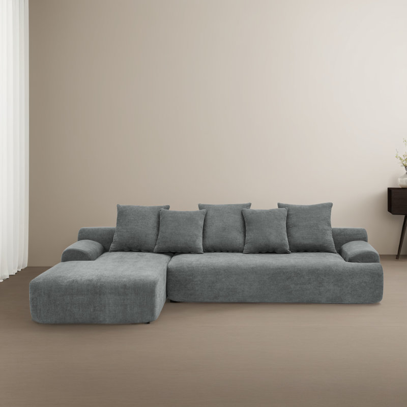 Canapé-lit modulaire 2 pièces pour salon, Velours gris velours