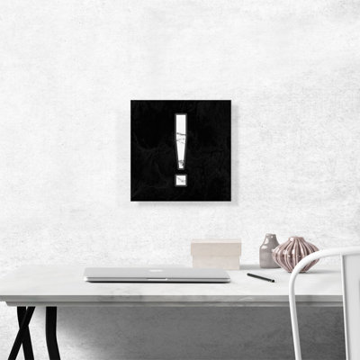«Classy Black White Marble Alphabet Exclamation Point Mark», reproduction d'art textuel sur toile tendue