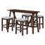 Ensemble de table de salle à manger moderne 5 pièces avec prises de courant, ensemble de table de bar avec tabourets rembourrés, ensemble de salle à manger facile à assembler-2021114158