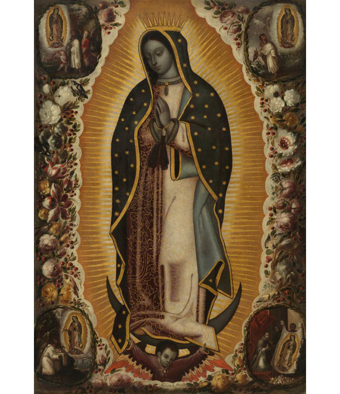 "Vierge de Guadalupe" par Manuel De Arellano - Art mural sur toile tendue avec châssis, H 18 po x l 14 po