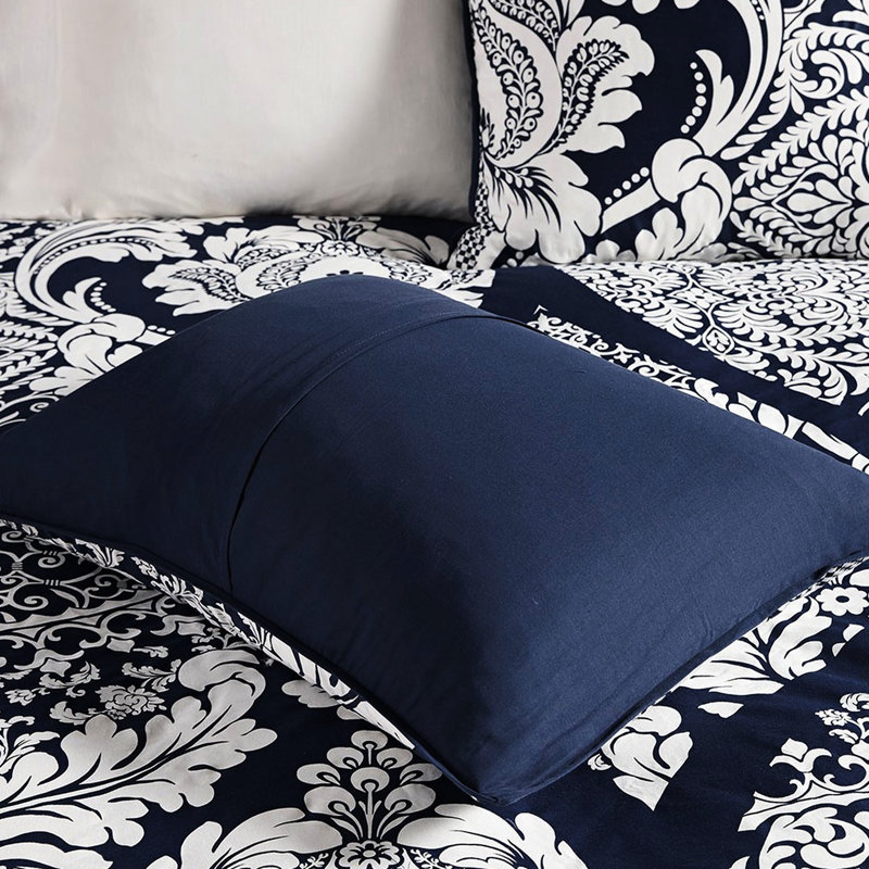 Housse de couette double / grand imprimé avec motif et attaches intérieures 6 pièces en coussins décoratifs multicolores