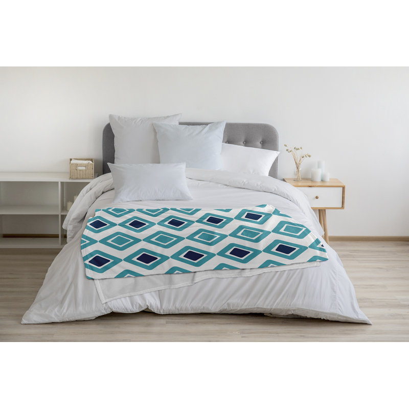 Upscale Getaway Fleece Throw Blanket, 30" W x 40" L, Turquoise, 1.75