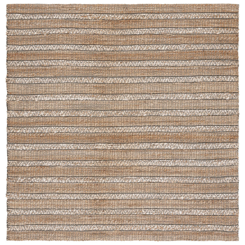 Abdelilah Geometric Flatweave Olive/Natural Area Rug, Square 6'6"
