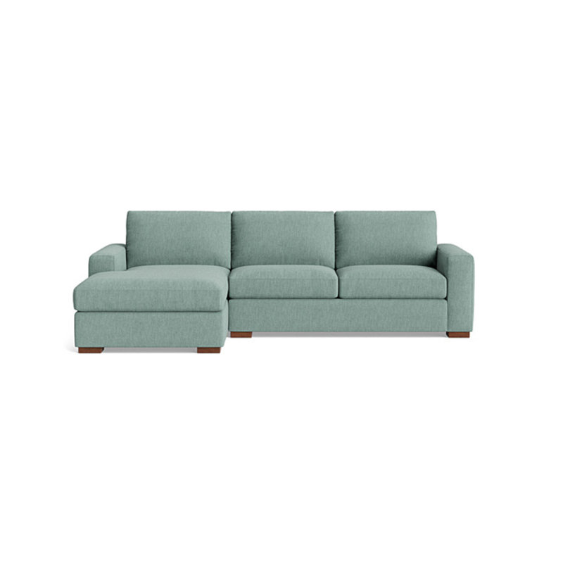 Couch Potato Chaise Sectional, Left Hand Facing, Performance Weave - Spa