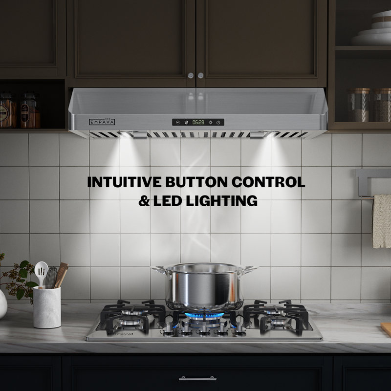 Ultra mince 30 po Hotte sous conduit sans conduit en acier inoxydable avec filtre à charbon, commandes Soft Touch, certifiée ETL 