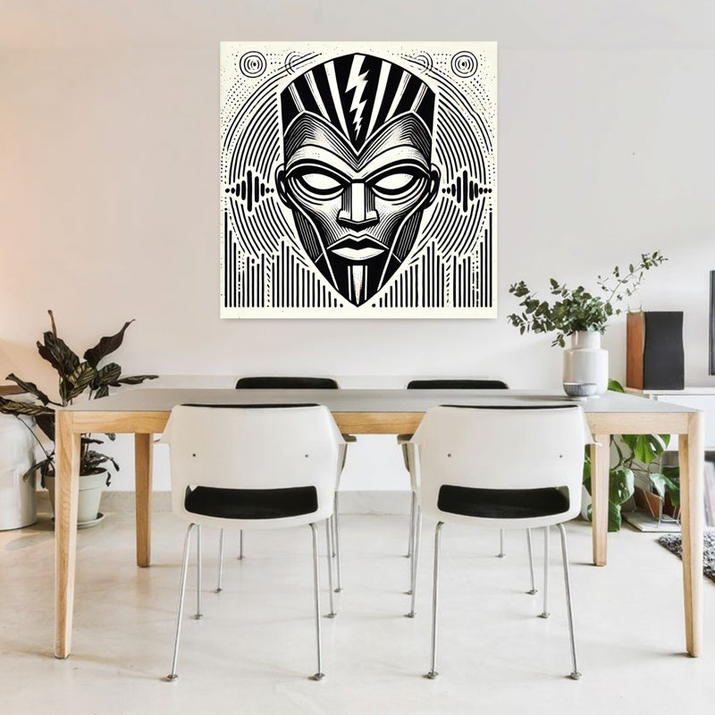 Art contemporain abstrait géométrique, H 36 po x l 36 po