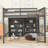 Loft Bed With  Open Storage Shelves And Built-In Ladder