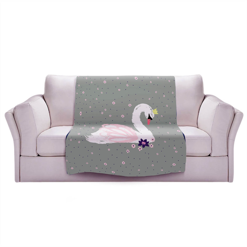  Couverture Swan 1, 68 po x 80 po, Bleu sarcelle
