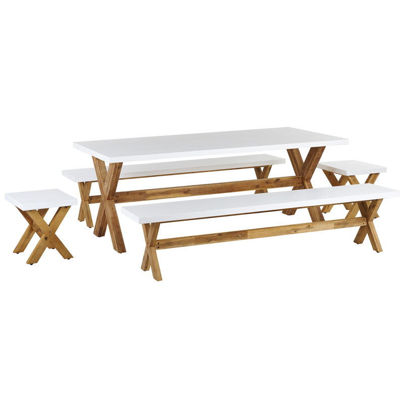 Monsey 8 - Person Acacia Patio Dining Set with Rectangular Table