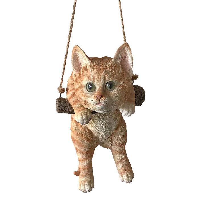 Design Toscano Hanging Tabby Kitty on a Perch Cat Wall Decor & Reviews ...
