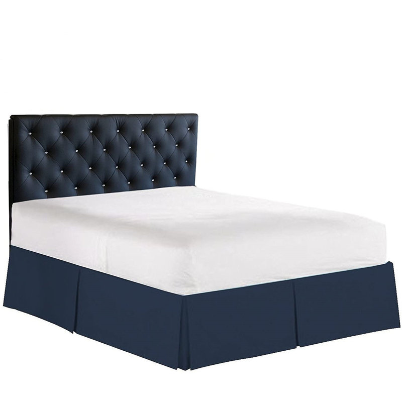 Ruffled Bed Skirt, Navy Blue, Full