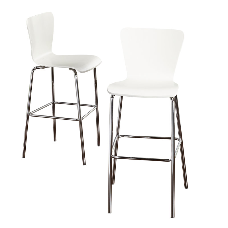 Ivan Counter Stool with Metal Frame, White