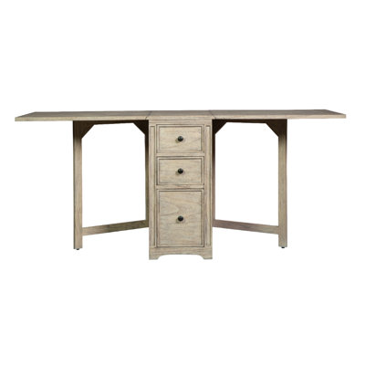Furniture Drop Leaf Mahogany Wood Executive Desk in Black Finish by 17 Stories