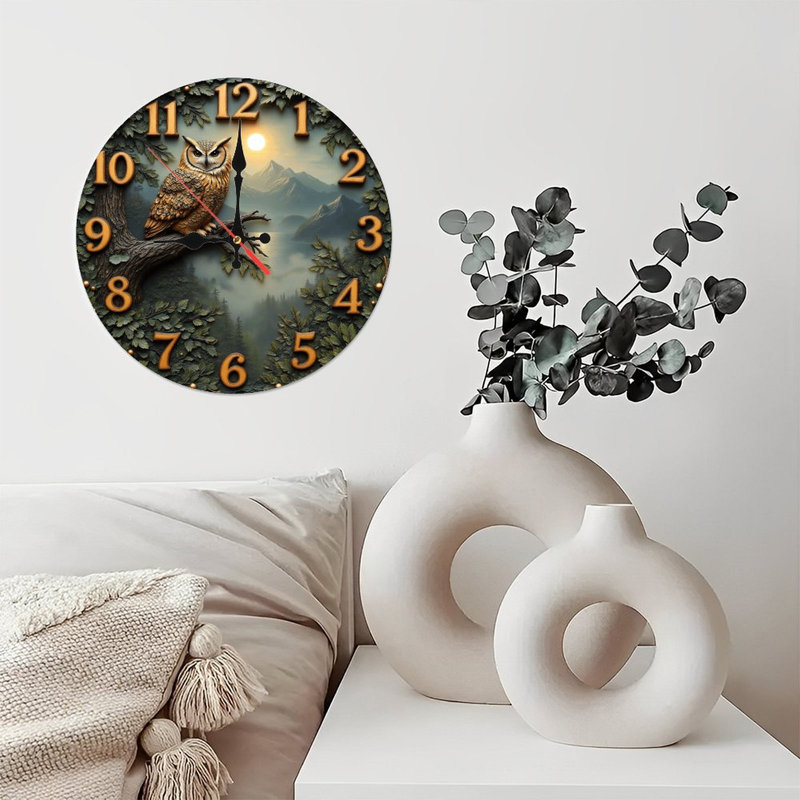 Horloge murale hibou