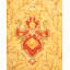 Tapis unique jaune / orange noué à la main 4 pi 8 po x 6 pi 5 po Vershawn Mogul