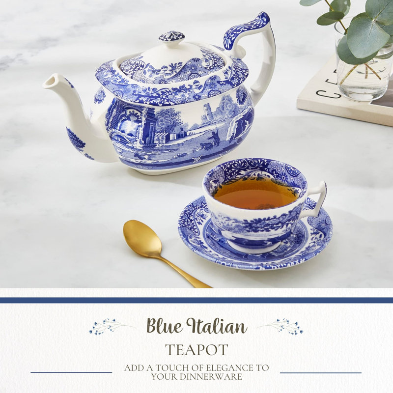 Spode Blue Italian Teapot 2.5 Pt