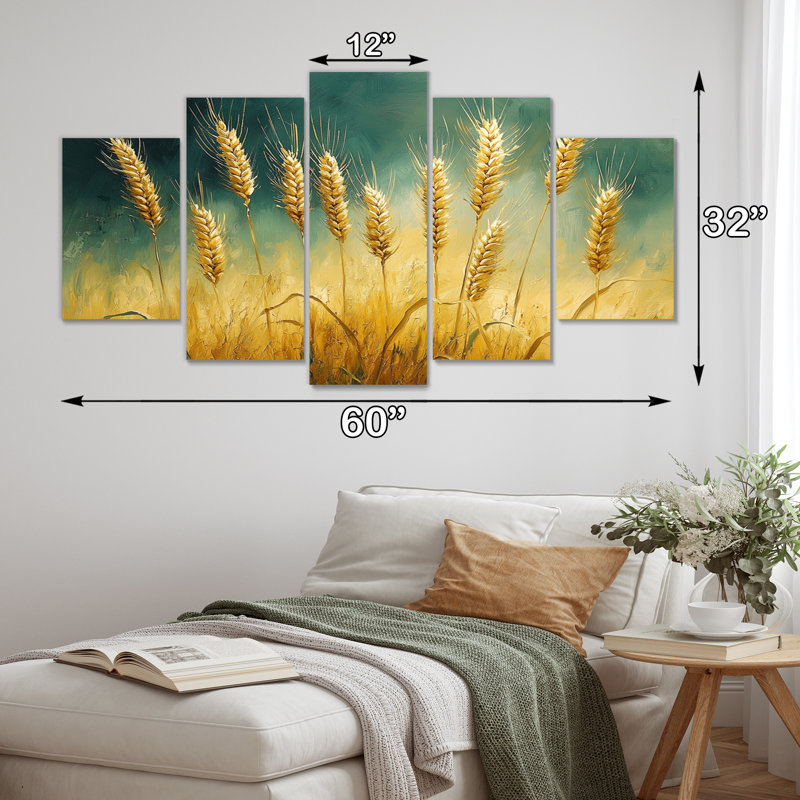 «Green Golden Wheat Fields II», ensemble d'art mural ferme