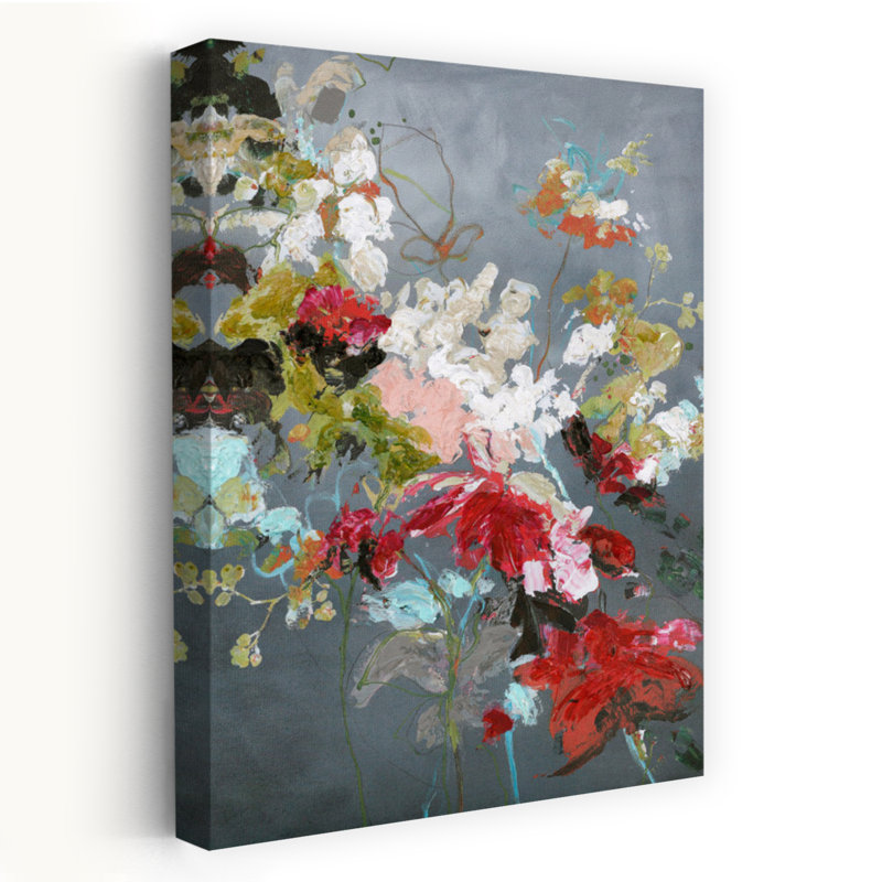 Art floral abstrait contemporain abstrait 2, H 48 po x l 32 po