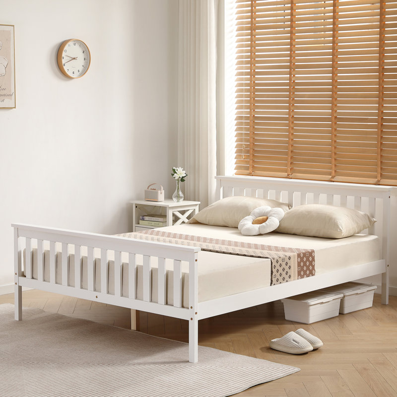 Shane Solid Wood Bed, Kingsize (5'), White