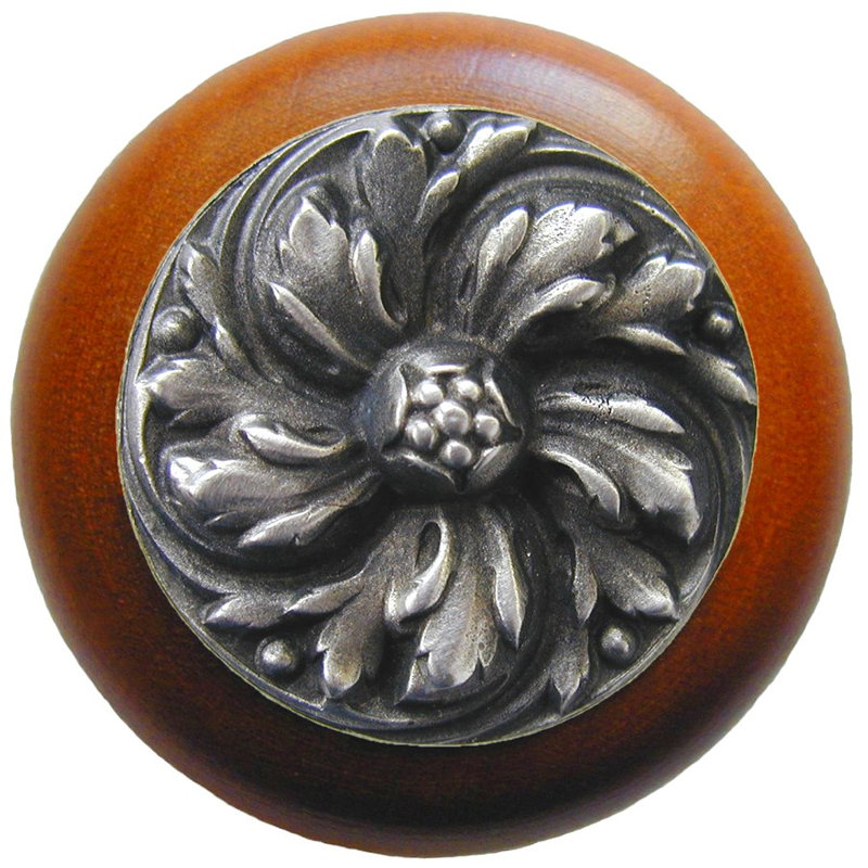 English Garden Mushroom Knob, Antique Pewter