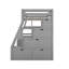 Lit mezzanine simple avec 7 tiroirs, 2 tablettes et bureau - Gris-1263902951