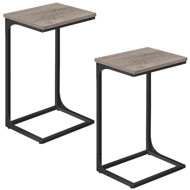 Alizon Pedestal End Table, Light Grey