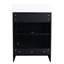 Armoire de salle de bain avec lavabo en résine et porte à fermeture en douceur, 24 po, châtaignier noir, style moderne, évier de rangement spacieux, conception, fabrication
