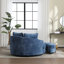 Fauteuil demi-tonneau rembourré avec repose-pieds-100891575